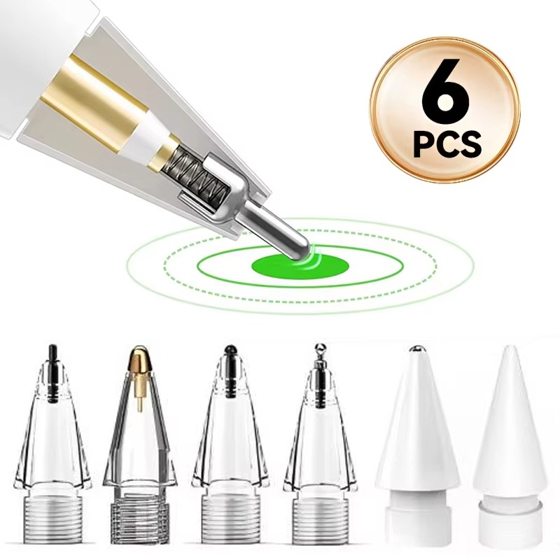 Ipad Pencil Stylus - 6 Pcs Replacement Pencil Tips For