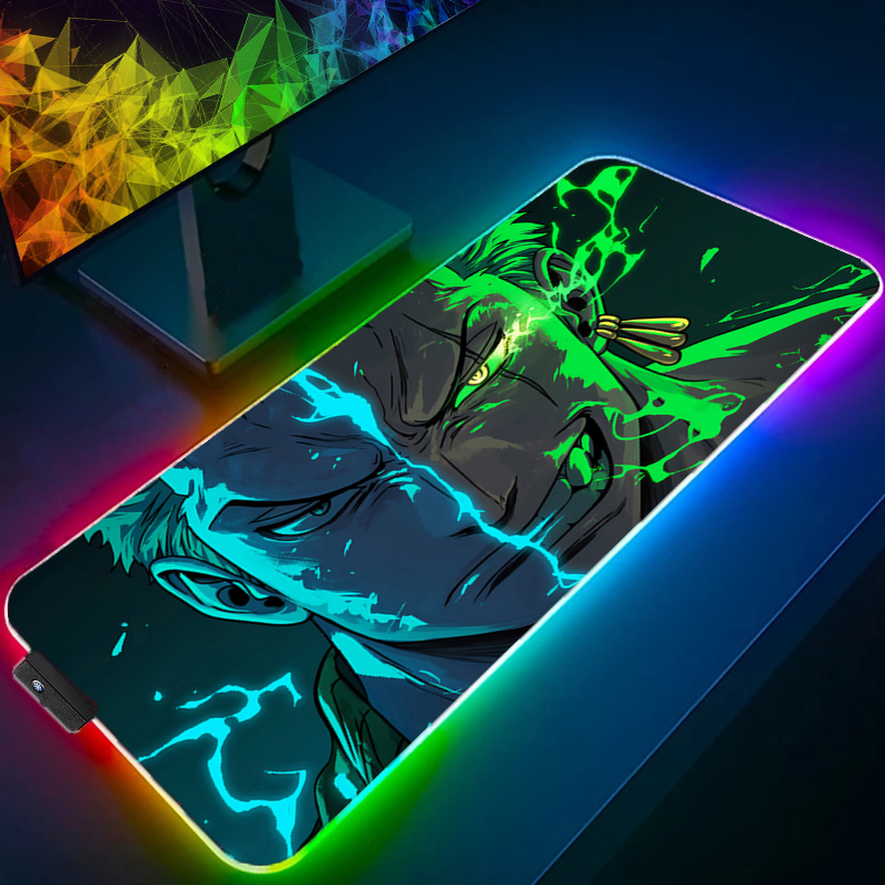 Tablet Accessories For Gaming - ONE PIECE Zoro Mouse Pad RGB