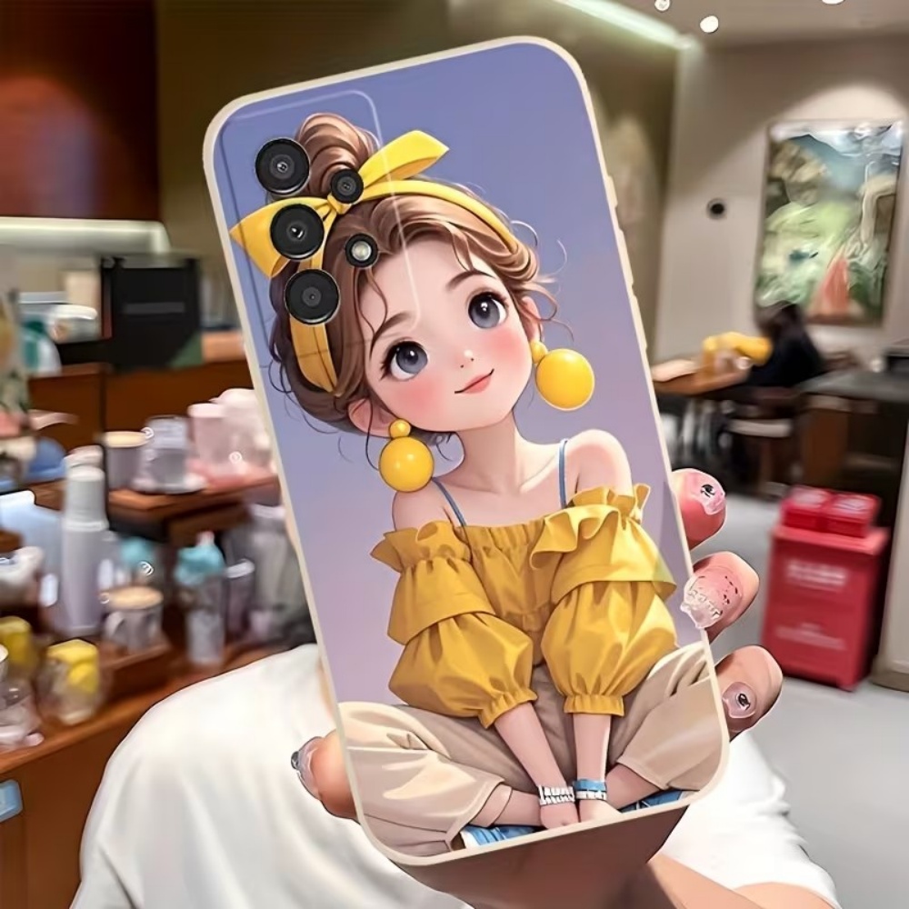 Tablet And Accessories Case - Cute Cartoon Girl Pattern Design Phone