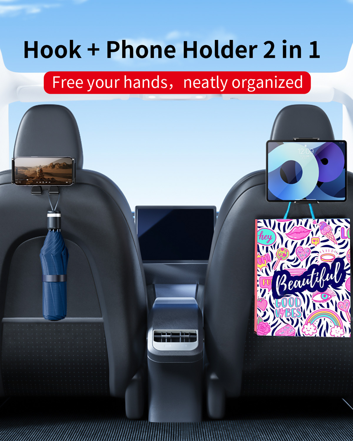 Hipacool Car Rear Seat Mount f - Tesla Tablet Accessories review and price