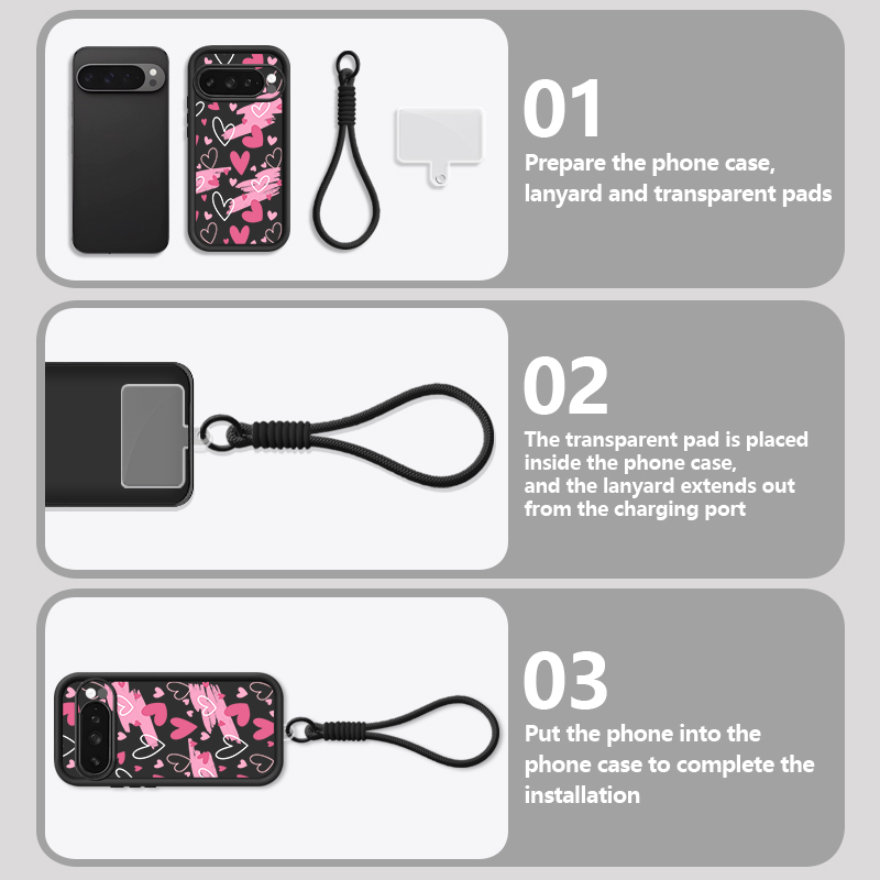 Love Hearts Pattern Phone Case - Google Pixel 8A review and price