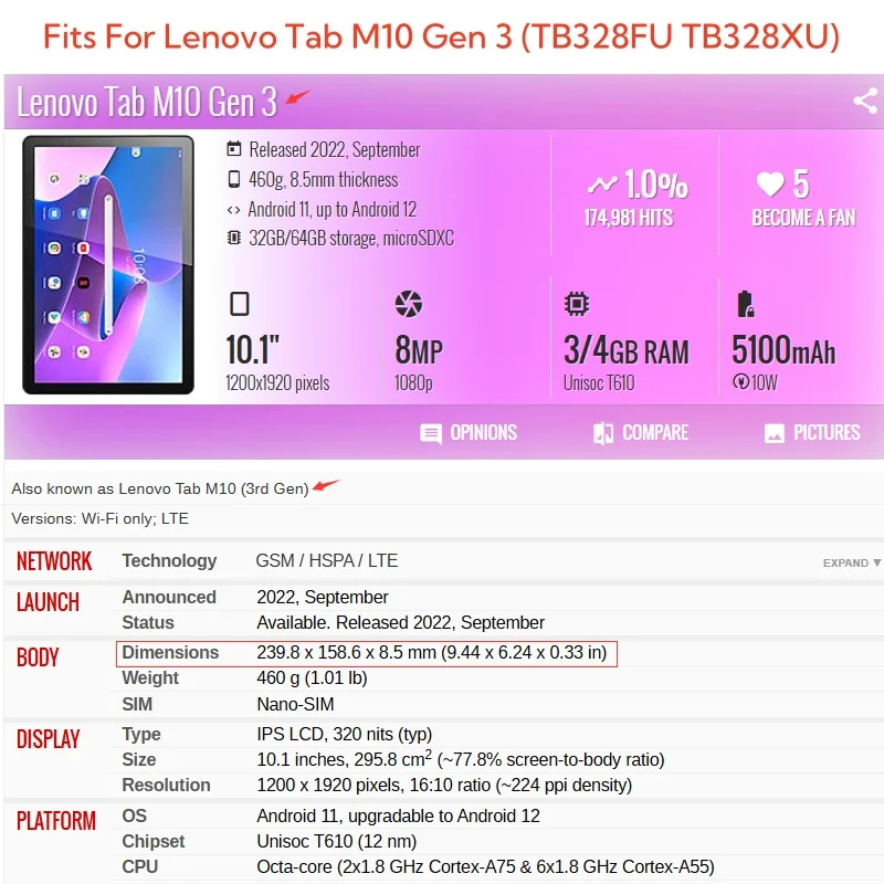 Capa For Lenovo Tab M10 3rd Ge - Tablet Accessories Case review and price