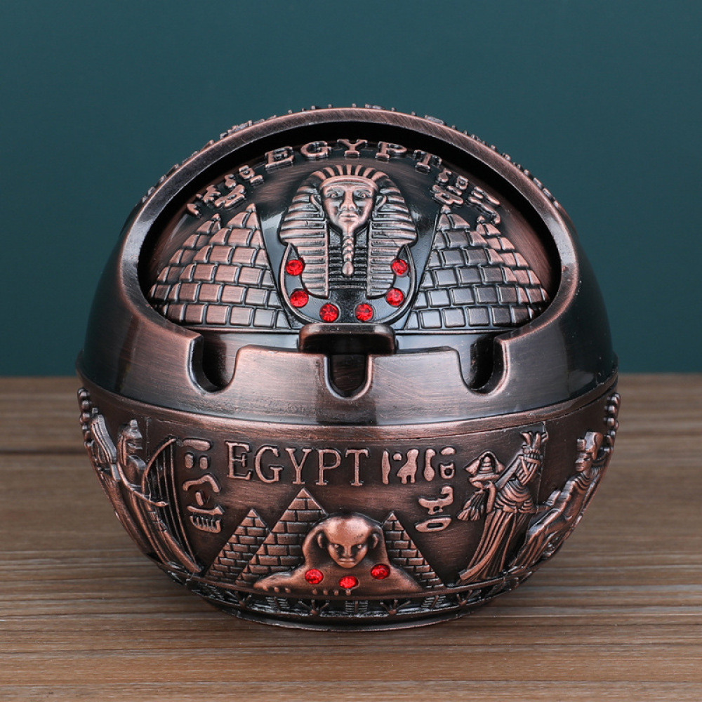 Retro Metal Ashtray With Lid D - Office Table Accessories Unique review and price